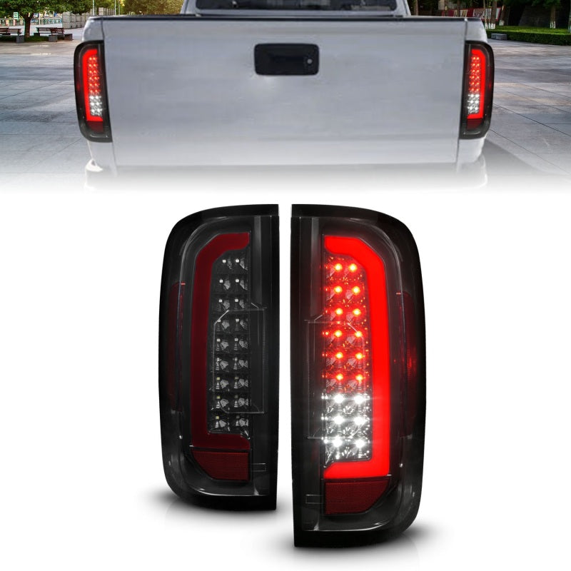 Load image into Gallery viewer, ANZO 15-21 Chevrolet Colorado Full LED Tail Lights w/ Red Lightbar Black Housing Smoke Lens
