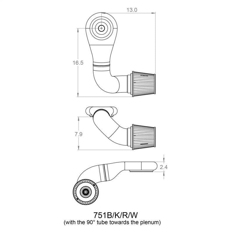 Load image into Gallery viewer, Spectre Plenum Kit (Low) w/Passenger Side 45/90 Degree Tube
