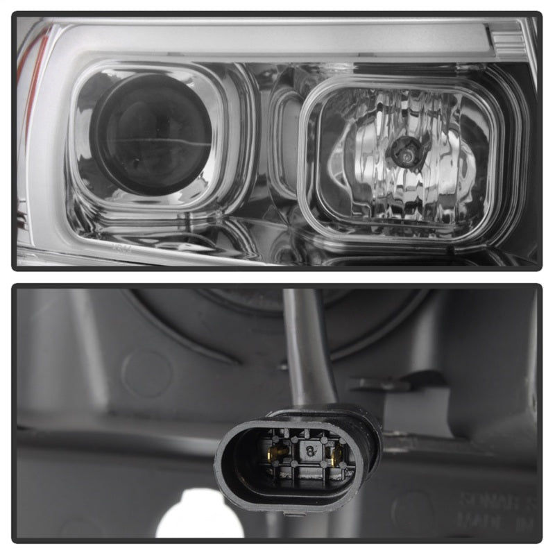 Load image into Gallery viewer, Spyder 99-04 Jeep Grand Cherokee Projector Headlights - Light Bar DRL LED - Chrome
