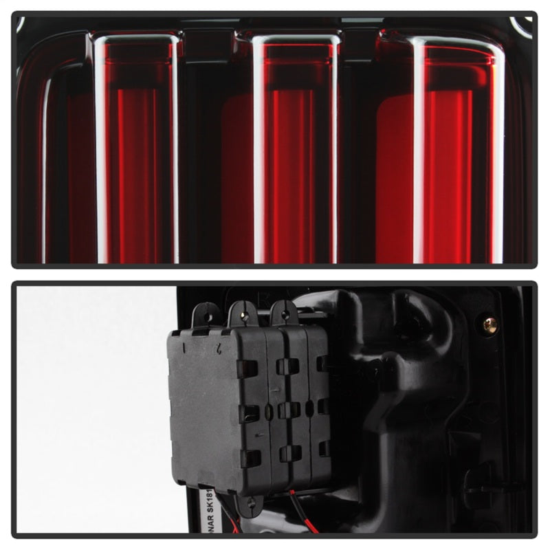 Load image into Gallery viewer, Spyder 07-16 Jeep Wrangler Version 2 Light Bar LED Tail Lights - Red Clear (ALT-YD-JWA07V2-LBLED-RC)
