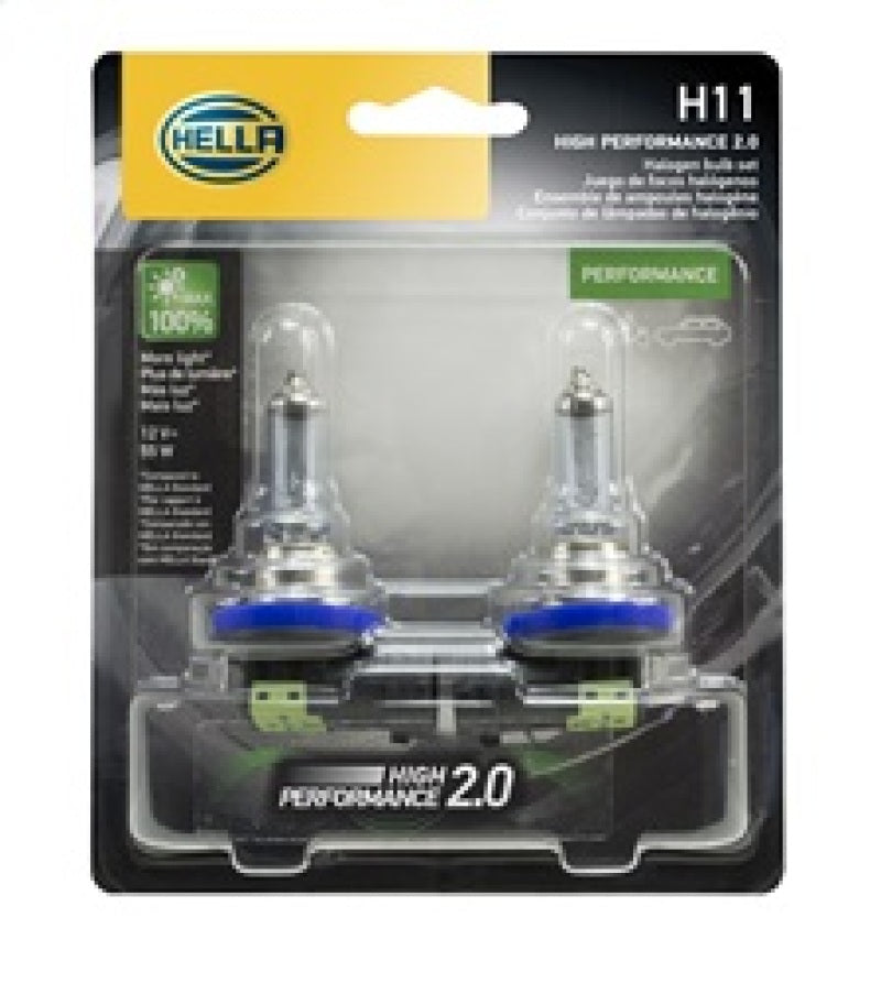 Load image into Gallery viewer, Hella H11 12V 55W PGJ19-2 HP2.0 Performance Halogen Bulb - Pair
