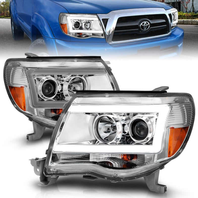 Load image into Gallery viewer, ANZO 2005-2011 Toyota Tacoma Projector Headlights w/ Light Bar Chrome Housing
