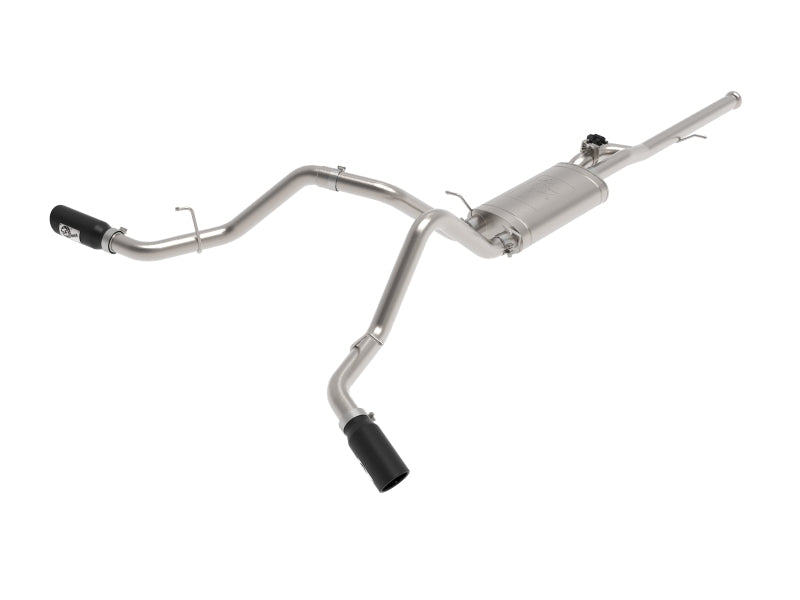 Load image into Gallery viewer, aFe Gemini XV 3in 304 SS Cat-Back Exhaust w/ Cutout 14-19 GM Trucks 4.3L/5.3L w/ Black Tips
