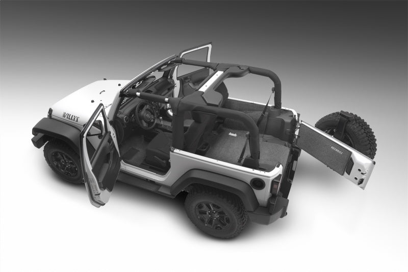 Load image into Gallery viewer, BedRug 07-10 Jeep JK 2Dr Front 3pc Floor Kit (Incl Heat Shields)
