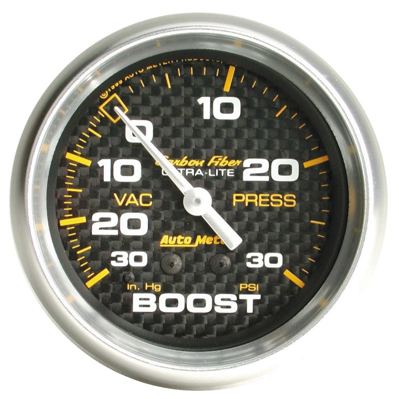 Load image into Gallery viewer, Autometer Carbon Fiber 52mm 30 PSI Mechanical Boost Gauge
