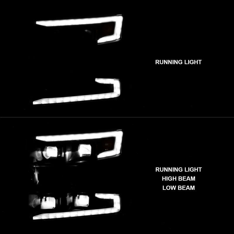 Load image into Gallery viewer, ANZO 19-22 Chevrolet Silverado 1500 LED Proj HL w/Lgt Bar SwBk Seq. Blk w/In. Light - Passenger Side
