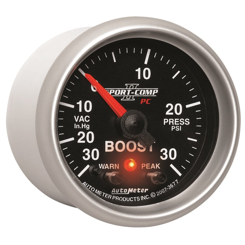 Load image into Gallery viewer, Autometer Sport-Comp II 52mm 30 IN HG / 30 PSI Electronic Boost/Vacuum Gauge
