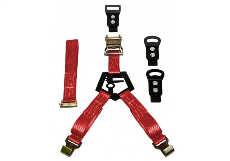 Load image into Gallery viewer, N-Fab Bed Mounted Rapid Tire Strap Universal - Gloss Black - Red Strap
