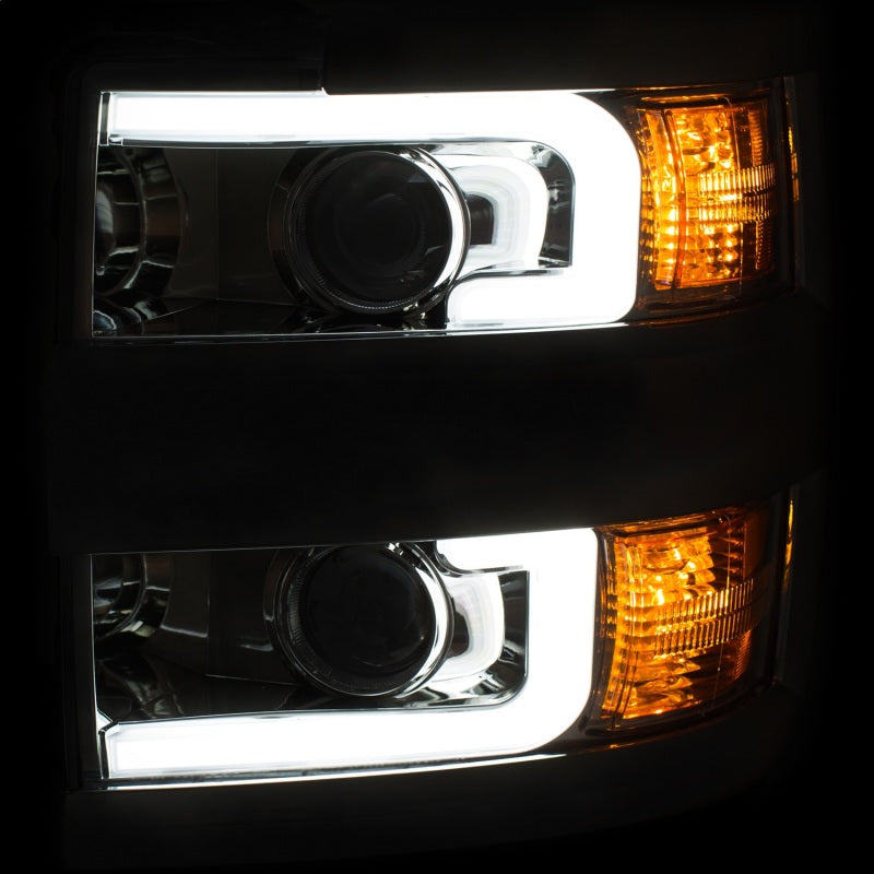 Load image into Gallery viewer, ANZO Projector Headlights 15-17 Chevrolet Silverado 2500HD / 3500HD Chrome w/ Chrome Rim
