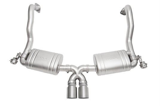 SOUL 13-16 Porsche 981 Cayman / Boxster Valved Exhaust - Straight Cut Brushed Finish Tips