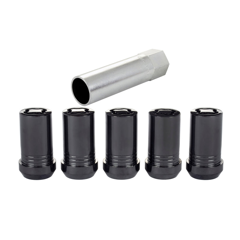 Load image into Gallery viewer, McGard Wheel Lock Nut Set - 5pk. (Cone Seat Tuner) M14X1.5 / 22mm Hex / 1.648in OAL - Black
