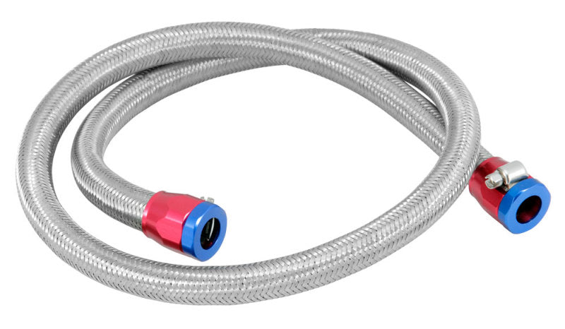 Load image into Gallery viewer, Spectre Stainless Steel Flex Fuel Line 3/8in. ID - 3ft. w/Clamps Red/Blue
