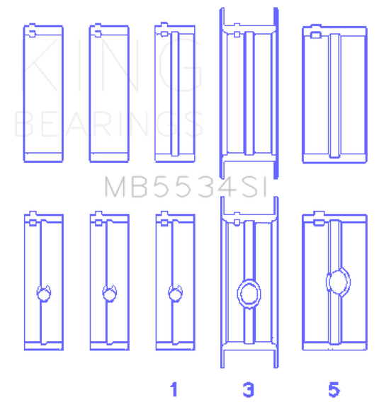 King Engine Bearings Chrysler/Jeep 318ci (Size STD) Main Bearing Set