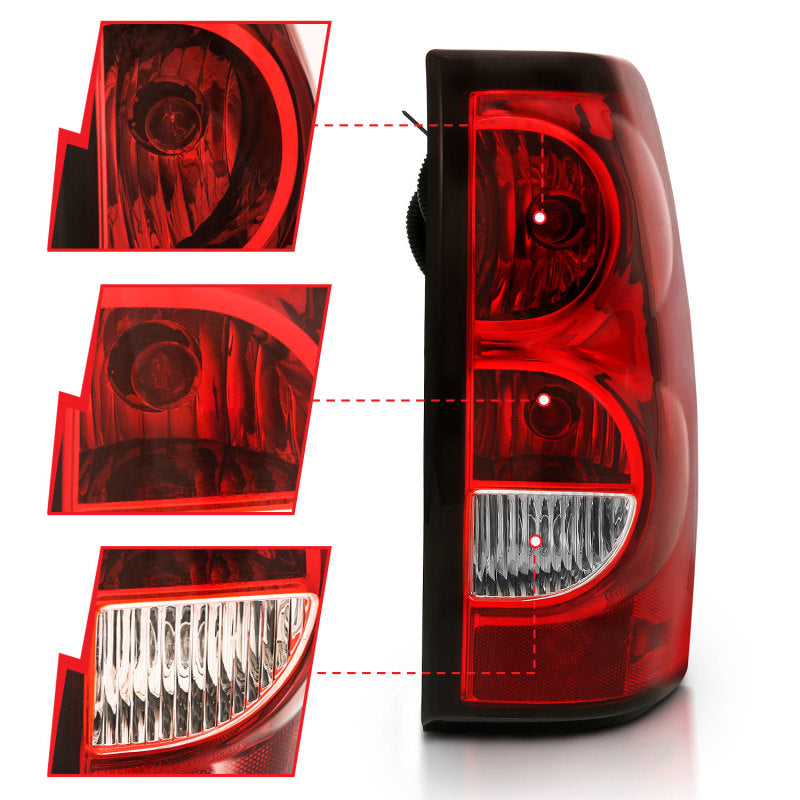 Load image into Gallery viewer, ANZO 2004-2007 Chevy Silverado Taillight Red/Clear Lens w/Black Trim (OE Replacement)
