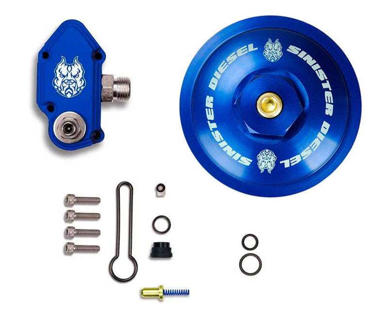 Load image into Gallery viewer, Sinister Diesel 03-07 Ford 6.0L Powerstroke Blue Spring Kit w/ Adjustable Billet Spring Housing
