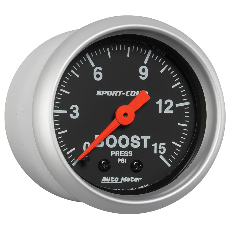 Load image into Gallery viewer, Autometer 2-1/16in 0-15 PSI Mechanical Sport-Comp Boost Pressure Gauge
