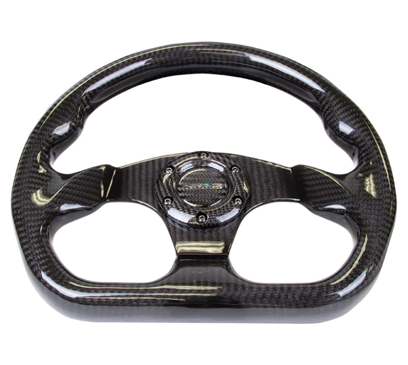 Load image into Gallery viewer, NRG Carbon Fiber Steering Wheel (320mm) Flat Bottom w/Shiny Black Carbon
