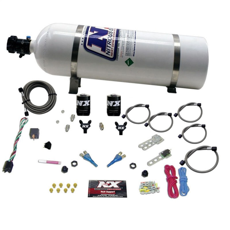 Load image into Gallery viewer, Nitrous Express Ford EFI Dual Nozzle Nitrous Kit (100-300HP) w/15lb Bottle
