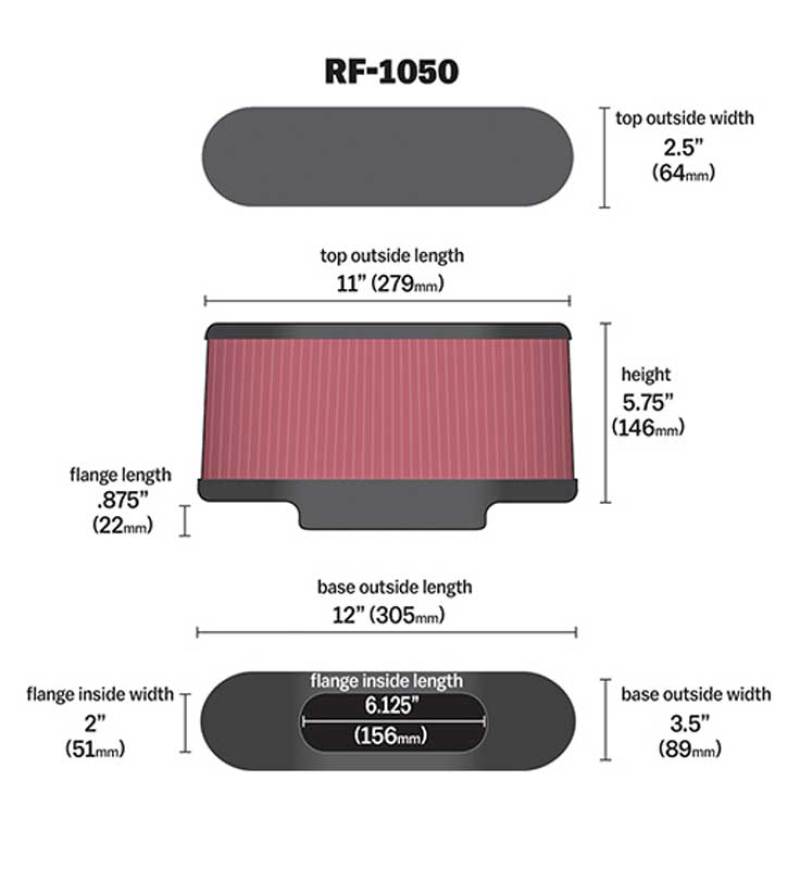 Load image into Gallery viewer, K&amp;N Universal Air Filter Carbon Fiber Top 12in Flange ID x .875in Flange Length x 5.75in Height
