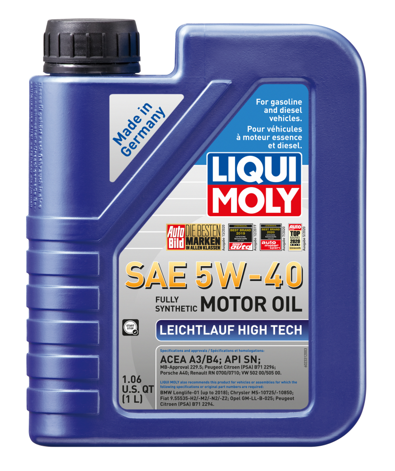 Load image into Gallery viewer, LIQUI MOLY 1L Leichtlauf (Low Friction) High Tech Motor Oil SAE 5W40
