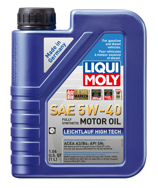 LIQUI MOLY 1L Leichtlauf (Low Friction) High Tech Motor Oil SAE 5W40