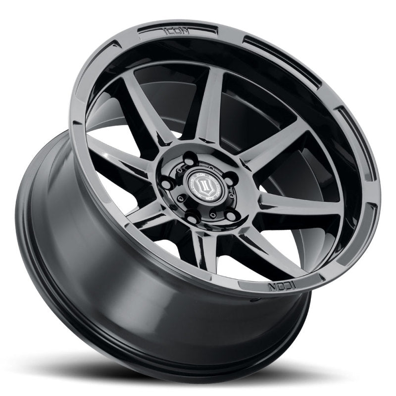 Load image into Gallery viewer, ICON Bandit 20x10 5x5 -24mm 4.5in BS 71.50mm Bore Gloss Black Wheel
