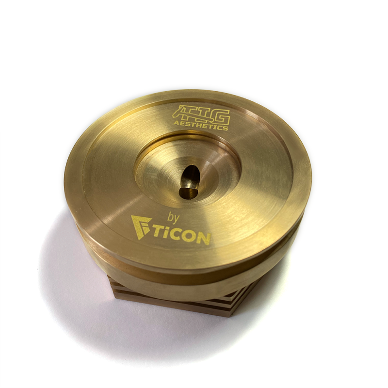 Load image into Gallery viewer, Ticon Industries Tig Aesthetics 3in Universal Vband Heat Sink w/ Purge - Tellurium Copper
