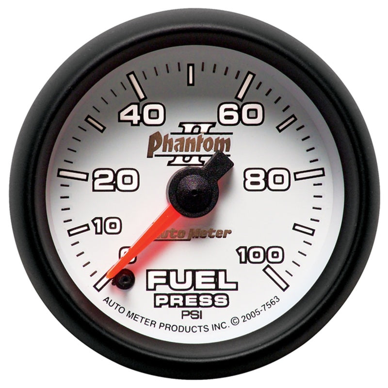 Load image into Gallery viewer, Autometer Phantom II 52.4mm Full Sweep Electronic 0-100psi Fuel Pressure Gauge
