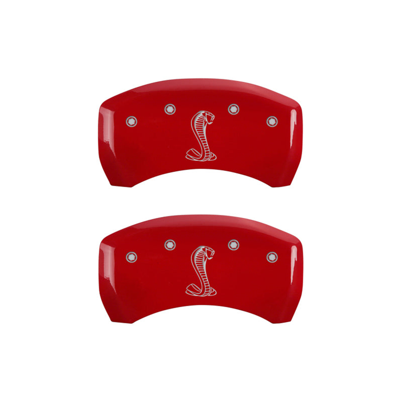 Load image into Gallery viewer, MGP Rear set 2 Caliper Covers Engraved Rear MGP Red finish silver ch
