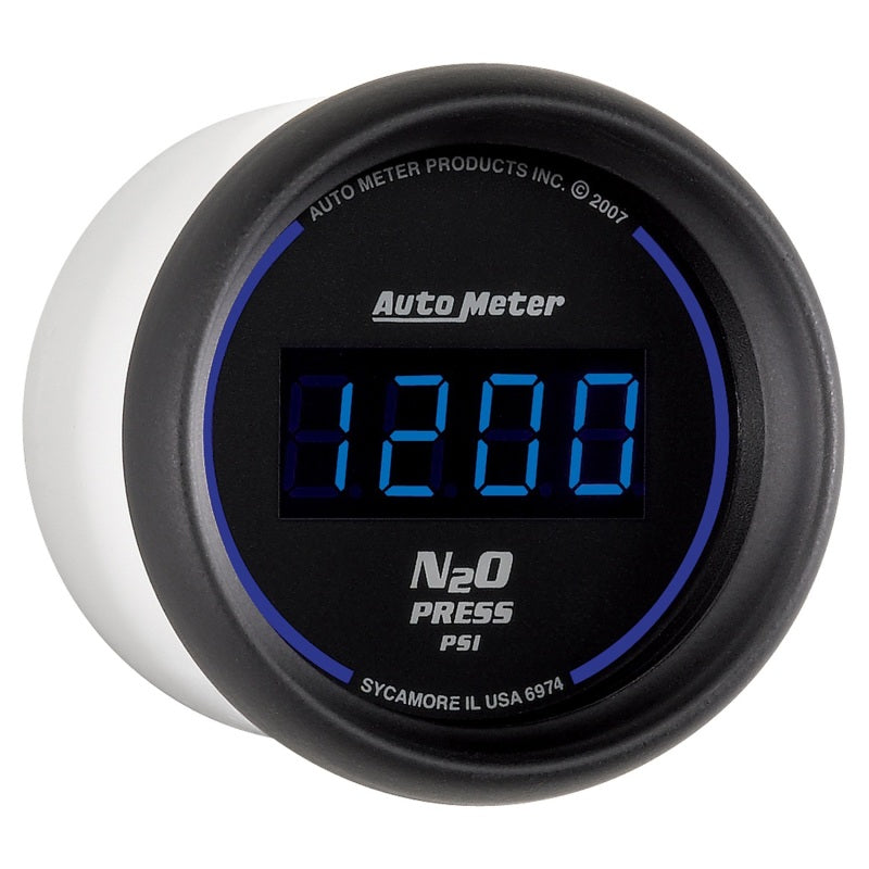 Load image into Gallery viewer, Autometer Ultra-Lite 2-1/16in 1600 PSI Digital Nitrous Pressure Gauge - Black
