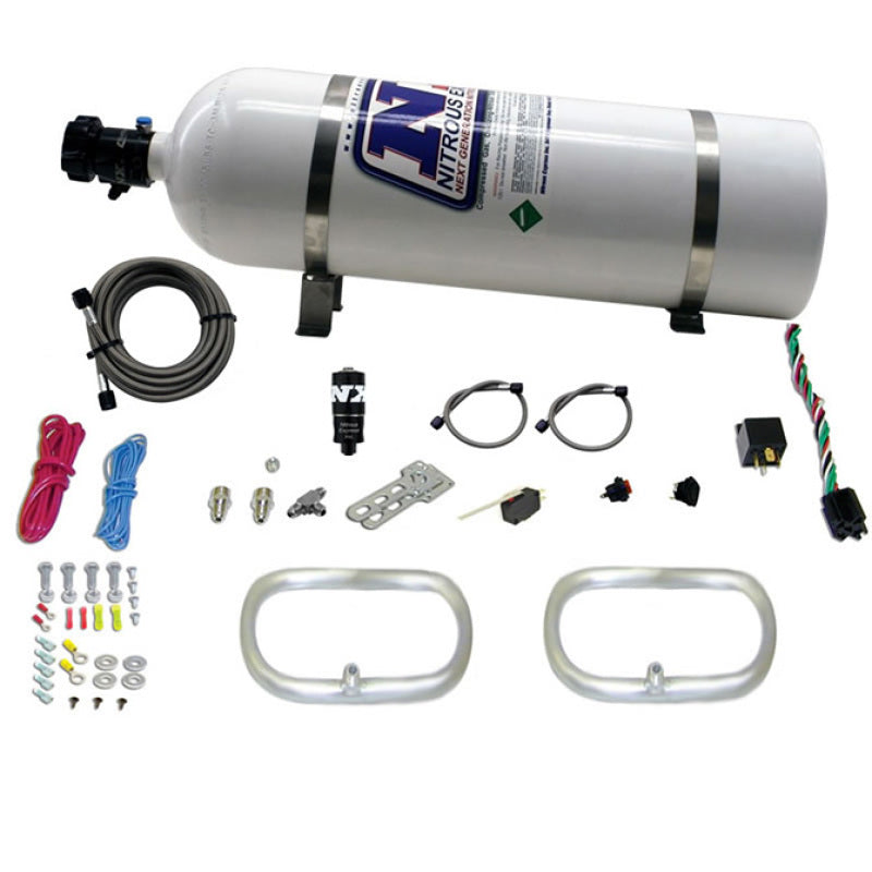 Load image into Gallery viewer, Nitrous Express Dual Ntercooler Ring System (2 - 6 x 6 Rings) w/15lb Bottle
