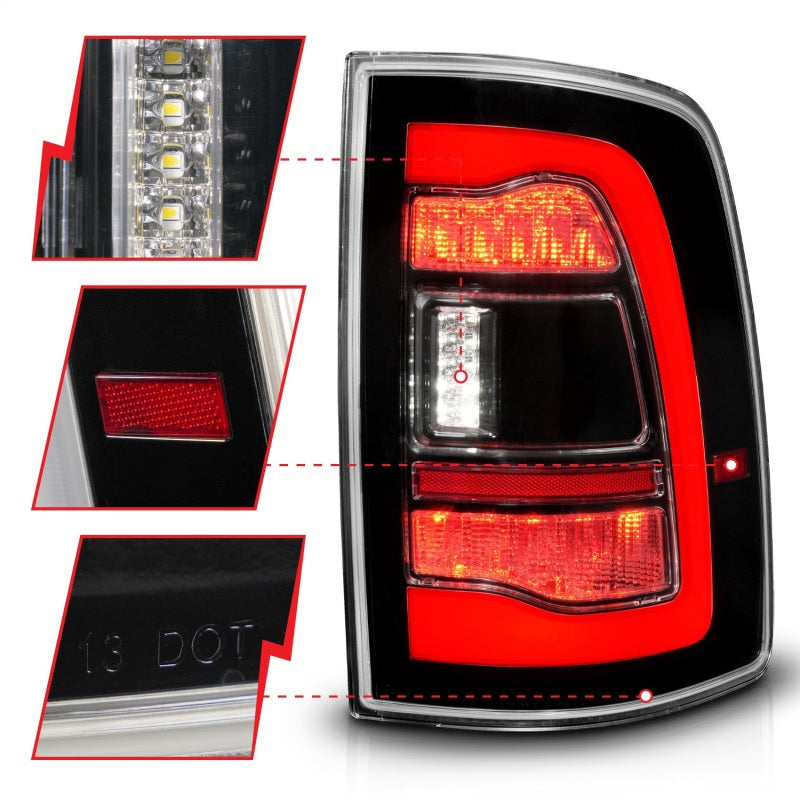 Load image into Gallery viewer, ANZO 09-18 Dodge Ram 1500 Sequential LED Taillights Black
