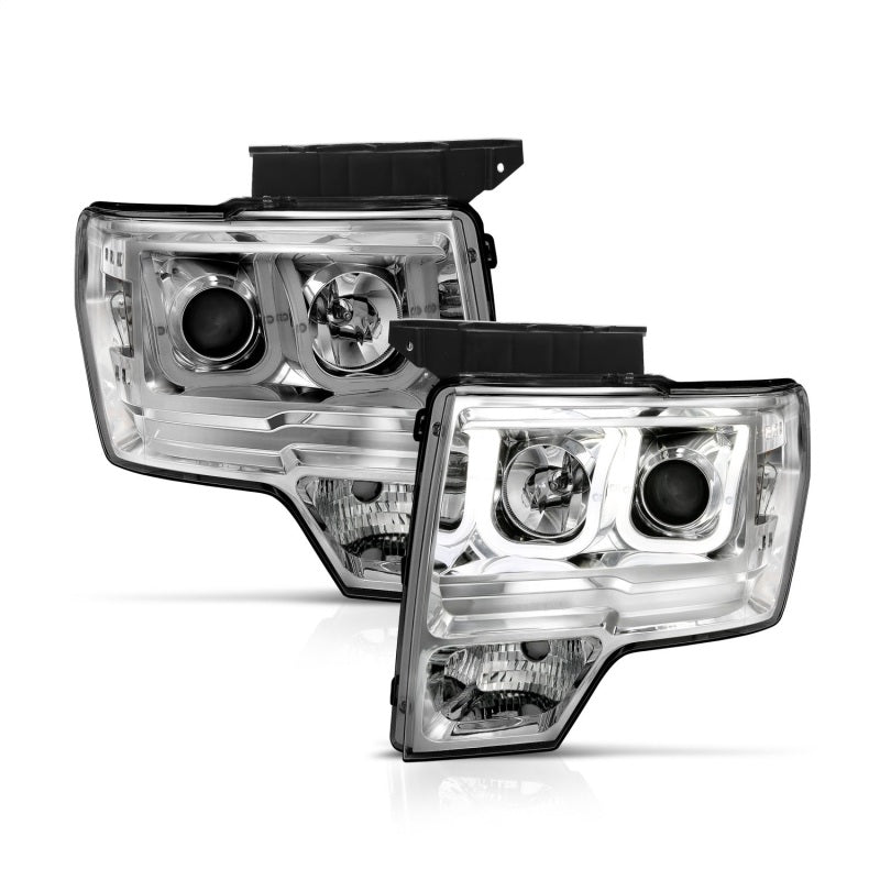 Load image into Gallery viewer, ANZO 2009-2014 Ford F-150 Projector Headlights w/ U-Bar Chrome
