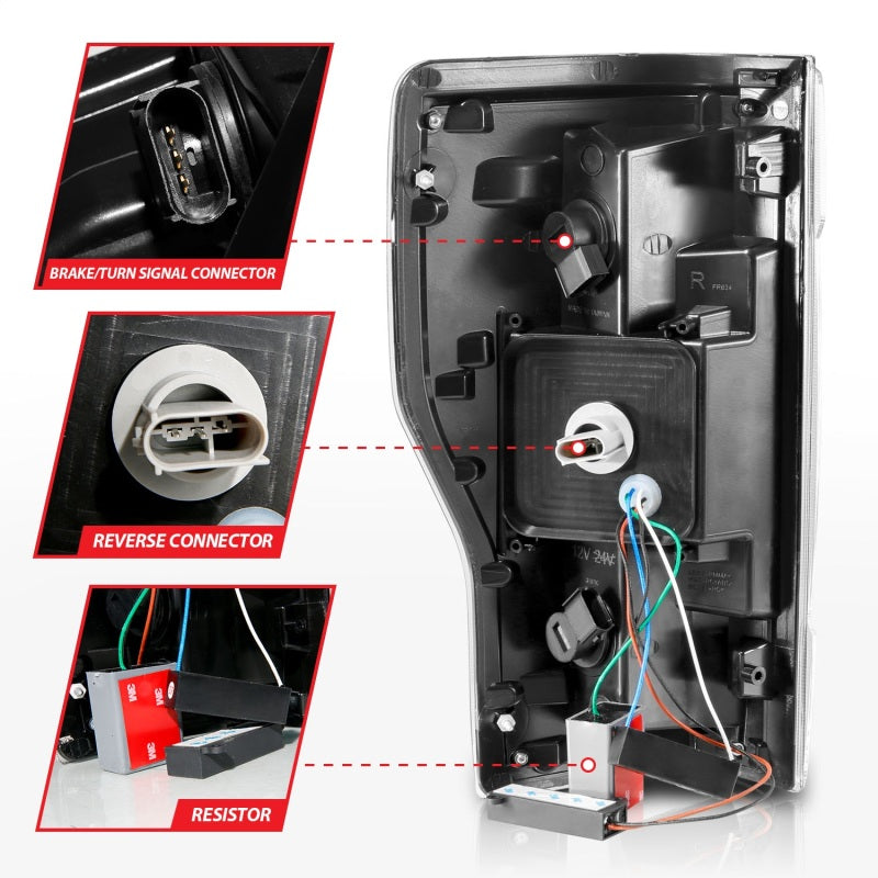 Load image into Gallery viewer, ANZO 2017+ Ford F-250 LED Taillights - Black/Clear
