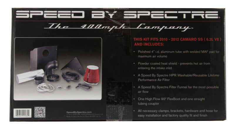 Load image into Gallery viewer, Spectre 10-12 Chevy Camaro V8-6.2L F/I Air Intake Kit - Clear Anodized w/Red Filter
