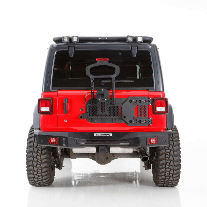 Load image into Gallery viewer, Go Rhino 08-22 Jeep Wrangler JL/JLU Body Mount Spare Tire Carrier - Tex. Blk
