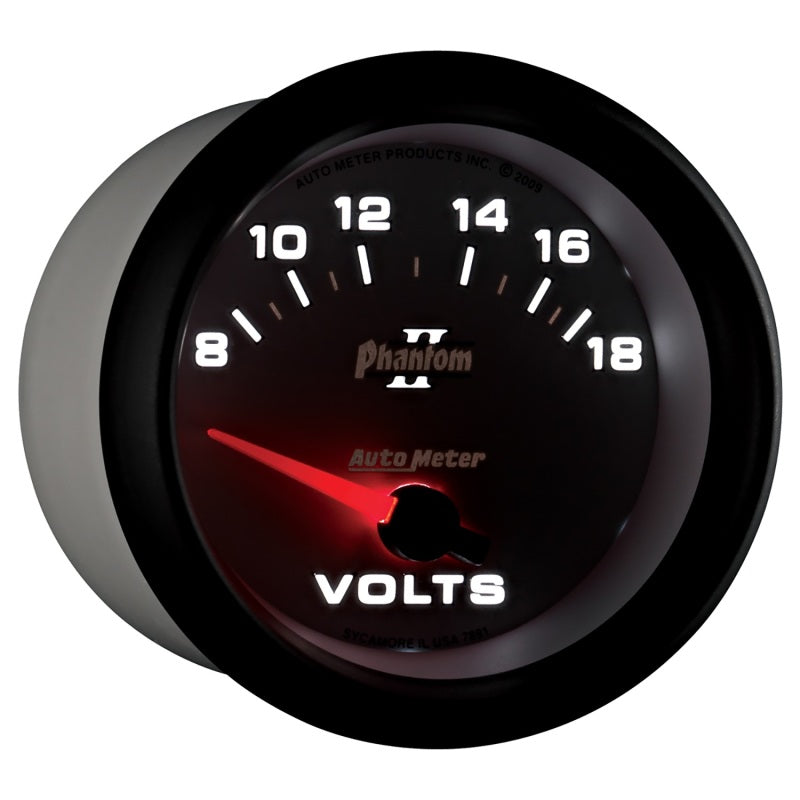 Load image into Gallery viewer, Autometer Phantom II 2-5/8in 18V Electric Voltmeter Gauge
