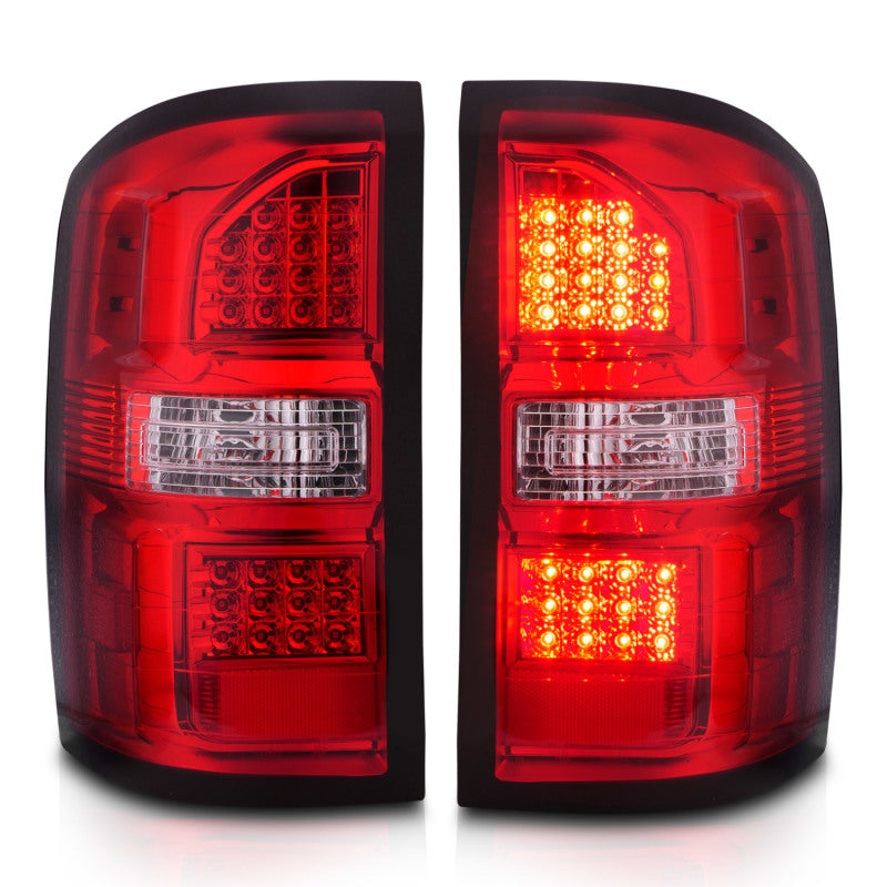 Load image into Gallery viewer, ANZO 2014-2018 GMC Sierra LED Tail Lights Black Housing Red/Clear Lens
