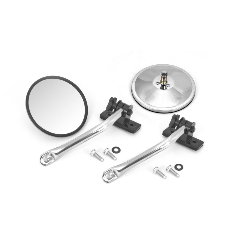 Load image into Gallery viewer, Rugged Ridge 97-18 Jeep Wrangler Stainless Steel Round Quick Release Mirror Relocation Kit
