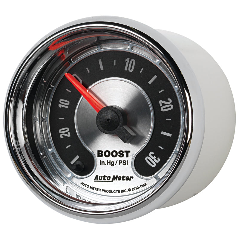 Load image into Gallery viewer, Autometer American Muscle 52mm Full Sweep Electric 30 In Hg.-Vac/30PSI Boost Vacuum Gauge
