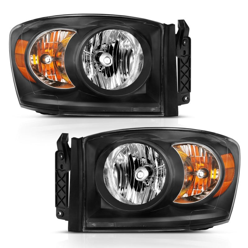 Load image into Gallery viewer, ANZO 2006-2009 Dodge Ram 1500 Crystal Headlight  Black Amber
