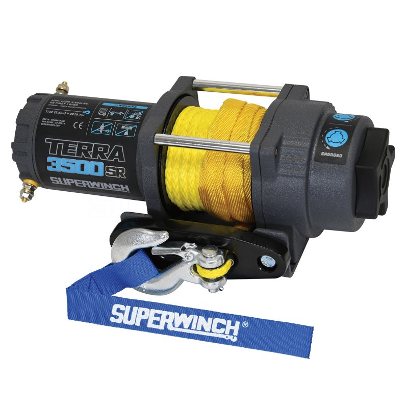 Load image into Gallery viewer, Superwinch 3500 LBS 12V DC 7/32in x 32ft Synthetic Rope Terra 3500SR Winch - Gray Wrinkle
