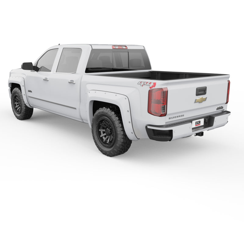 Load image into Gallery viewer, EGR 14+ Chev Silverado 5ft Bed Bolt-On Look Color Match Fender Flares - Set - Summit White
