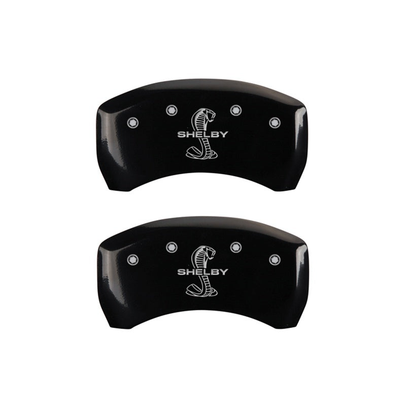 Load image into Gallery viewer, MGP Rear set 2 Caliper Covers Engraved Rear Tiffany Snake Black finish silver ch

