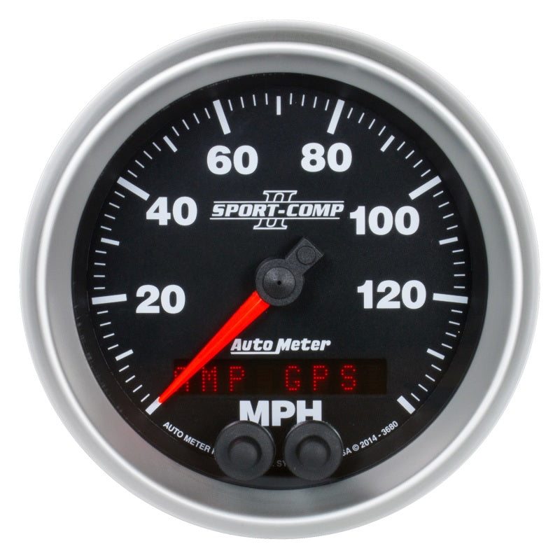 Load image into Gallery viewer, Autometer Sport-Comp II 3-3/8in 0-140MPH In-Dash Electronic GPS Programmable Speedometer
