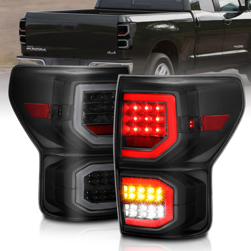 Load image into Gallery viewer, ANZO 2007-2013 Toyota Tundra LED Taillights Plank Style Black w/Smoke Lens
