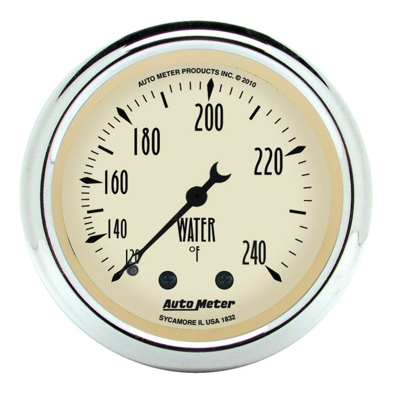 Load image into Gallery viewer, Autometer 2-1/16 inch Mechanical Antique Beige Water Temp Gauge 120-240 Deg F
