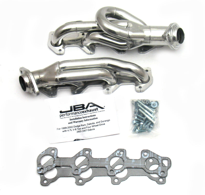 Load image into Gallery viewer, JBA 02-03 Dodge Ram 4.7L PowerTech 1-1/2in Primary Silver Ctd Cat4Ward Header
