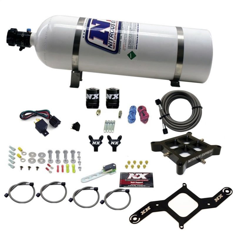 Load image into Gallery viewer, Nitrous Express 4150 Billet Crossbar Pro-Power Nitrous Kit (100-500HP) w/15lb Bottle
