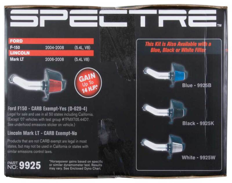 Load image into Gallery viewer, Spectre 04-08 Ford F150 V8-5.4L F/I Air Intake Kit - Clear Anodized w/Red Filter
